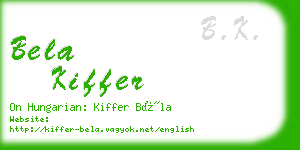 bela kiffer business card